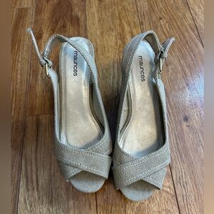 Maurices Tan Wedge Sandals Size 8